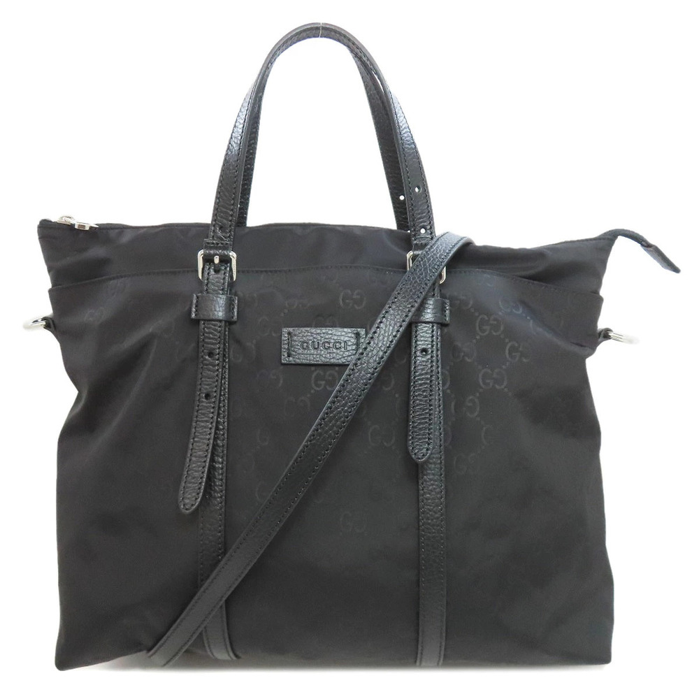 Gucci GG Tote Zip Leather Black 2Way Bag Top - Picture 11 of 11